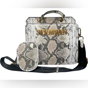 🖤🖤NWT-STEVE MADDEN STUNNING METALLIC BEVELYN SNAKE SATCHEL🖤🖤